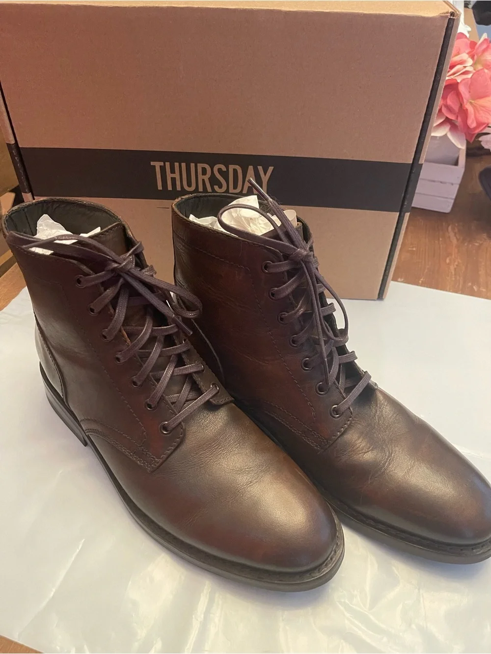Thursday Boot Co President Black Coffee Boots Mens Size 9.5 Worn Once No Box
